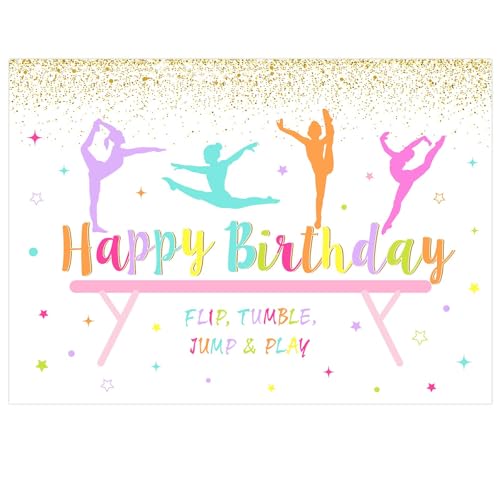Toile de fond de saut et jeu : décorations de fête d'anniversaire gymnastique grand format