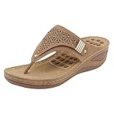 Sandalen Damen Bequem Gespaltene Zehen Abendschuhe Glitzer Strass Peep Toe Flip Flop Plateau Plateau Strandschuhe Frauen Mädchen Sandaletten Sommerschuhe Riemchensandalen Römersandalen Damen Sandalen Zehentrenner Flache Sandalen Damen Sommer-Frauen-Sandelholz-glänzender Strass-Riemen-mittlere Ferse-Blockabsatz-offene Zehe-Sandalen Weiße Schuhe Damen International Sandalen damen keilsandalen sommer offene Zehen lässig mit absatz Strandsandalen plateau sommerschuhe