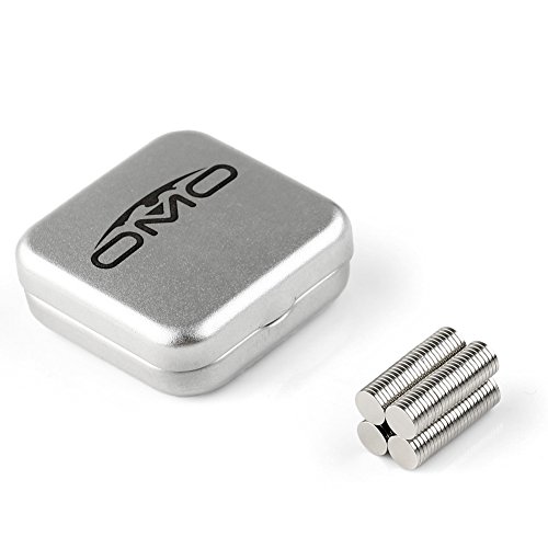 OMO Magnetics ネオジムマグネット ネオジウム磁石 N35円形 丸型 8x1mm ニッケルメッキ 専用ケース付き 科学実験 生活収納 オフィス汎用(100個セット)