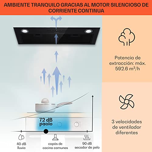 Klarstein-Campana-Extractora-Empotrable-l-Bajo-Consumo-200W-Extraccion-600mh-725cm-Ancho-l-Campanas-Extractoras-Cocina-con-Extraccion-de-Humos-Acero-Inox-Extractor-Cocina-Silencioso-Negro