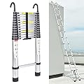 Collapsible Telescoping Ladder 16.5FT Aluminum Telescopic Ladders Lightweight Extension Ladder for Roofing Business Household Use 330LB Capacity Adjustable Height Easy to Store EN131 Safe Standard