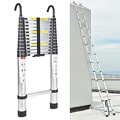 Collapsible Telescoping Ladder 16.5FT Aluminum Telescopic Ladders Lightweight Extension Ladder for Roofing Business Household Use 330LB Capacity Adjustable Height Easy to Store EN131 Safe Standard