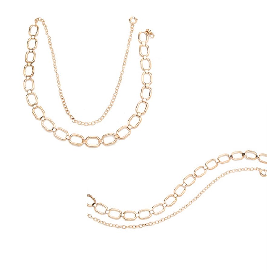 Women's-Chain-Belt Adjustable-Metal-Waist-Belt Chunky Belly Link Belt for Dress(for 27-43'')2