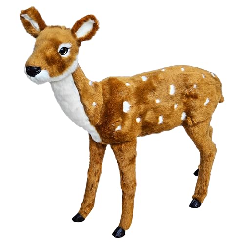 Lulu Decor 26" Standing Reindeer Christmas Decoration Figurine - Lifelike Texture - Ideal for Indoor Use - Renos de Navidad Decorativos Interior - Majestic Christmas Deer for Festive Ambiance