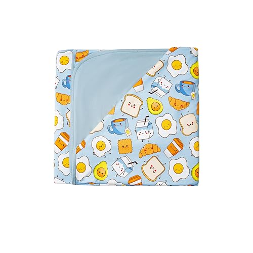 Image of Premium Baby Blankets, Soft Viscose from Bamboo Blanket for Boys and Girls, Nursery Crib Bedding Quilt for Newborn and Toddler, Cooling for Hot Sleepers, 50'' x 50'' Blue Breakfast