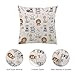 Afro Jungle Safari Animals Retro Stars Decorative Nursery Pillowcase Throw Pillow Cover Baby Boy Girl Lion Elephant Giraffe Zebra Hippo Cushion Cover for Kids Room Toddler Playroom Classroom 18''x18''