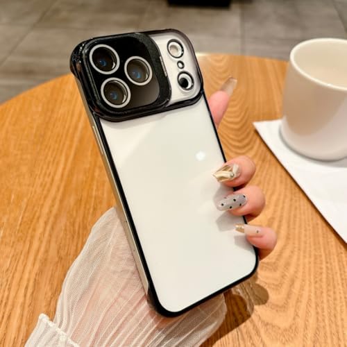 Étui de téléphone avec support iPhone 14 noir ultra fin transparent