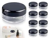 Lhbwhiz 8 Stück Döschen Plastik,klarer Leerdose Schraubverschluss Kosmetikbehälter,Reise Töpfchen Döschen Set,Cremedose behälter,Flaschen Jar für Lippenbalsam,Lotion,Creme(5g,Schwarz)