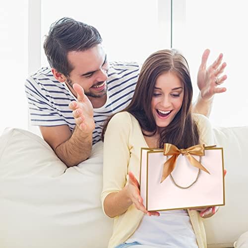 Skycase 8 Colours Gift Bags, Exquisite Paper Gift Bags with Ribbons, Practical Paper Bags, Gift Bags, Suitable for Festivals, Parties and Weddings, 28 x 20 x 10 cm