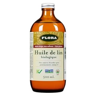 Flora Health Certified Organic Flax Oil - Cold Pressed & Unrefined - Non-GMO, Gluten-Free, Kosher Omega Flax Seed Oil Blend - Essential Fatty Acids for Wellness - 500 mL Liquid, Glass Bottle