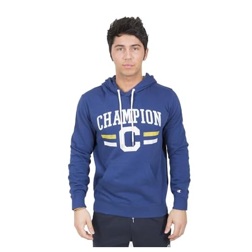 Champion herr huvtröja sweatshirt med huva Djupblå Small