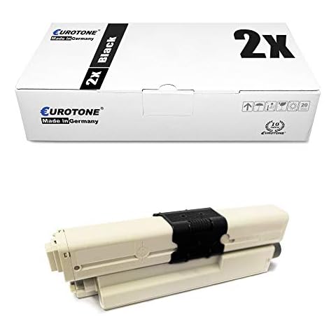 2X EOS-Toner für Data C301DN, C321DN, MC332DN, MC342 Serien - ersetzen Oki Schwarze 44973536 BK Patrone Original EUROTONE Cover