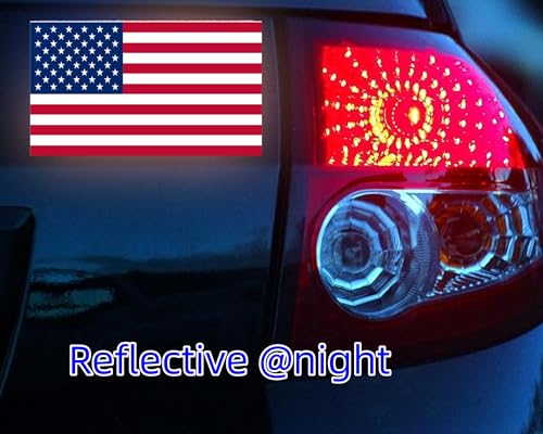 Reflective American Flag Stickers - 3-Pack, 5x3 Inches - Durable & Waterproof Decals for Vehicles & Personal Items,Car Bumper/Truck/Motorcycle/Helmet/Laptop/Window/Water Bottle/Mail Box