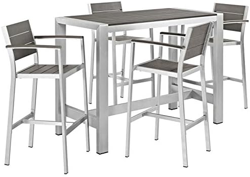 Modway Pax 5 Piece Outdoor Patio Aluminum Dining Set WL-03080-MW