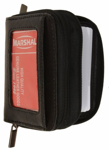 MARSHAL Genuine Leather Accordion Style Credit Card Holder Wallet3