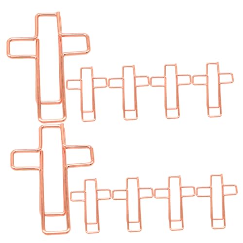 BESTOYARD 10個十字架形の金属製ペーパークリップ 耐久性のある事務用品 多用途ファイル整理用 便利な書類固定アクセサリー オフィスや勉強に