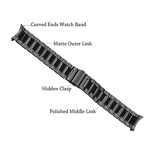 Bracelet de montre acier inoxydable noir bicolore brossé 4 - 2