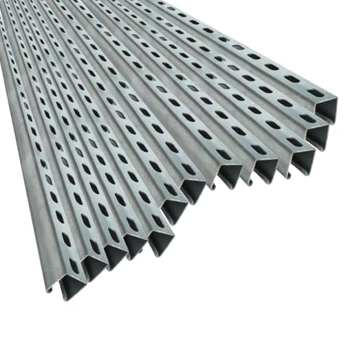 Image of Galvanized Gi Slotted Channel 41x41mm for Solar Panel Structure | Heavy-Duty Metal U-Strut for DIY Solar Stand (6 Feet Size - Pack of 2)