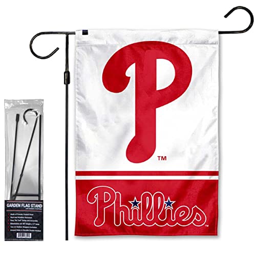 Phillies Garden Flag with Stand Holder Flagpole