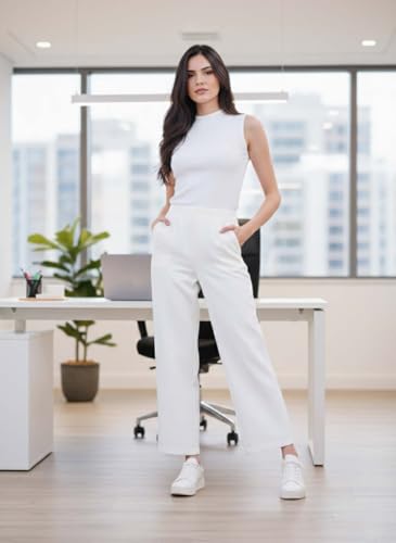 Image of KOTTY Women's Elegant Straight Fit Pants for Office Wear, Workwear Styling, and Modern Casual Comfort