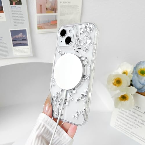 NITITOP for iPhone 13/14 Case Magnetic Clear Flower - White by NITITOP - Used condition - Image 7