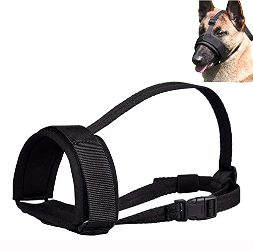 Nylon-Maulkorb füR Hunde, Kann Verhindern, DASS Hunde BeißEn, Bellen und Kauen, Geeignet füR Das TäGliche Training und Gehen füR Kleine, Mittlere und GroßE Hunde(Schwarz,M) Cover