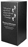 Amaranthine Urns - Footprints Cremation Urn with Custom Engraving - Adult Size Funeral Urn for Ashes