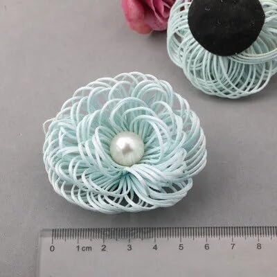 Sunnyskar Multilayers Shred The Manual Satin Ribbon Flowers with Pearl
