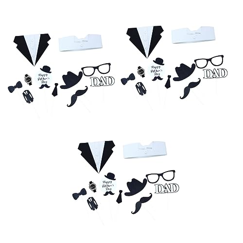 NOLITOY 33 Pçs Camisa Dia Pais Sobremesa Feliz Preto Terno Do Pai Chapéu Fruta Roupa Suprimentos Cha