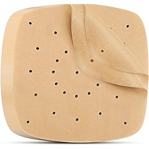 Oban 100pcs Air Fryer Liners,8.5 inch Bamboo Steamer Liners, Premium Perforated Parchment Steaming Papers, Non-stick…