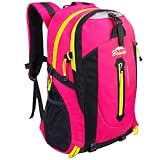 OcioDual Mochila Senderismo 30 Litros Rosa, Mochila Trekking, Montaña y Camino de Santiago, Multifuncional, Ligera, Mochilas Hombre para Camping, Acampada, Marcha Nórdica, Supervivencia