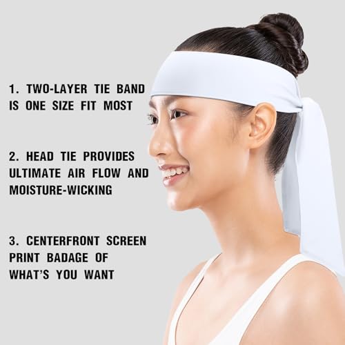 Image of ONUPGO 18Pcs Head Ties for Men Women, Adjustable Headbands Sports Sweatband Ninja Ties Head Band, Sweat Wicking Workout Headband for Sports, Running, Tennis, Yoga, Soccer, Karate