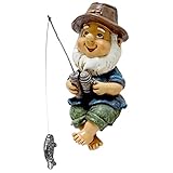 Gartenzwerg Angeln Figur - Harz Gartendeko Zwerg Dekoration - Handwerk Charakter Figuren für den...