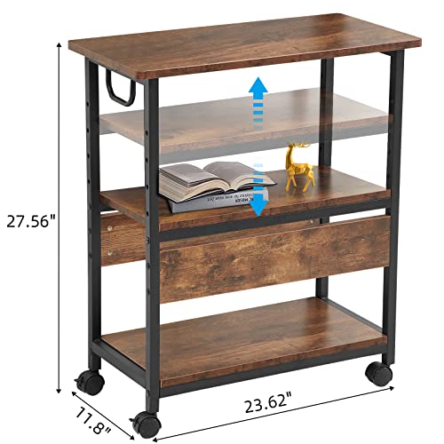 Toocust Computer Tower Stand With Wheels, Adjustable Pc Tower Stand Computer Floor Stand Cpu Stand, Movable Pc Cart Computer Tower Floor Stand Pc Stand For Under Desk (Rustic Brown) #TOP6