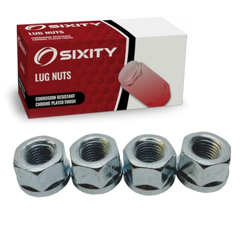 Sixity Auto 4 pc Nickel Plated Bulge Open Wheel Lug Nuts - M12x1.5mm .825" - Standard Length