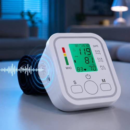 Image of Aika AK-555 Digital BP Monitor Upper Arm Instrument Machine for Blood Pressure Measurement Home Use. Fully Automatic, Digital Display with Talking Intellisense Technology Cuff Kit For Home Best Most Accurate Measurement (White, 3 Month Warranty)