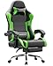 Dowinx Gaming Stuhl Bürostuhl Massage Gaming Sessel mit höhenverstellbaren Linkage-Armlehnen, ergonomischer Gamer Stuhl mit Fußstütze, gepolstert Gaming Chair 150° neigbar bis 180 kg, Grün