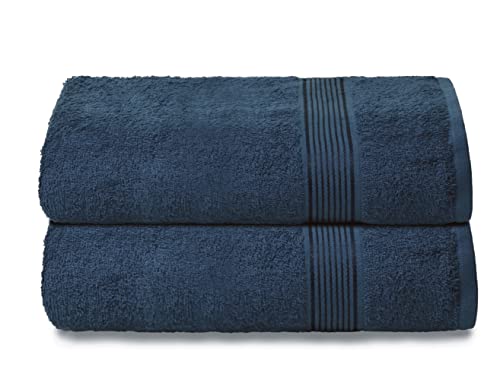 Belizzi Home Cotton 2 Pack Oversized Bath Towel Set 28X55 Inches, Large Bath Towels, Ultra Absorbant Compact Quickdry & Lightweight Towel, Ideal For Gym Travel Camp Pool - Mineral Blue #TOP8