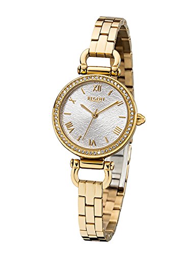 Preisvergleich Produktbild REGENT Damen Analog Quarz Uhr mit Edelstahl Armband 12210972