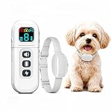 Shock Collar for Small Dogs, Electric Dog Training Collar with Remote,Tailored for 5-30lbs Small Dogs,3 Training Mode Beep, Vibration, Safe Shock(0-9) Waterproof, 1900ft Range (White, Small)