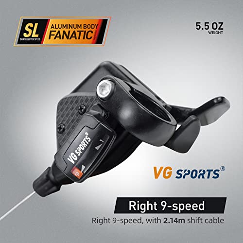 Vg Sports Mtb Bike Shifter Levers, 9 Speed Right Lever Shifter With Gear Indicator #TOP1