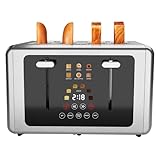 whall 4 Slice Touch Screen Toaster, Stainless Steel Toasters Digital Timer, Dual Control Panel Toasters，6 Shade Settings＆6 Bread Types, Smart...