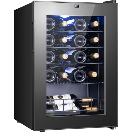 Image of Yeego 20 Bottle Wine Fridge, Compressor Wine Cooler Refrigerator, 38-65℉ Freestanding Wine Cellar with Digital Temperature Control & Double-layer Glass Door & Soft LED for Home, Office, Bar