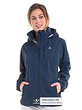 Lieferumfang und Details: Schöffel Jacket Neufundland4, Damen Outdoor Jacke mit recycelten Materialien, Material: 100 Prozent Nylon, Modellnummer: 12895, Model im Foto (173 cm) trägt Größe 38