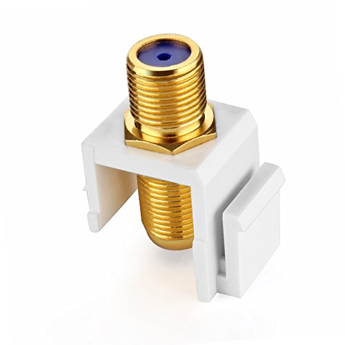 Tnp Coaxial F Connector Rg-6 Keystone Jack Insert (5 Pack) Snap In Adapter Port Female Gold Plated Digital Coax Inline Coupler For Wall Plate Outlet Panel #TOP1
