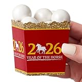 Big Dot of Happiness Chinese New Year - Party Mini Favor Boxes - 2026 Year of the Horse Treat Candy Boxes - Set of 12