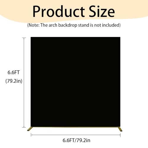 6.6x6.6FT Black Square Backdrop Cover for Party Ceremony Home Decorations — view 2