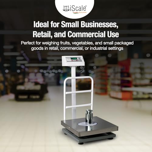 Image of iScale ISP-150S Digital Platform Weighing Scale 450x450mm Stainless Steel | 150kg Capacity, 20g Accuracy | OIML R76 Compliant, ISO Certified Digital Weight Machine for Shop, Warehouse, Industrial Use