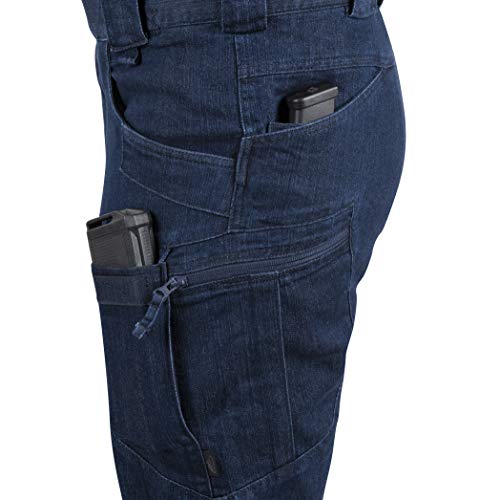 Helikon-Tex UTP Urban Tactical Pants für Herren - Ripstop Herren Cargohose - Denim Stretch Jeans - Leicht für Militär, Outdoor, Wandern, Armee, Arbeitshose, Marineblau Taille 36 Länge 32