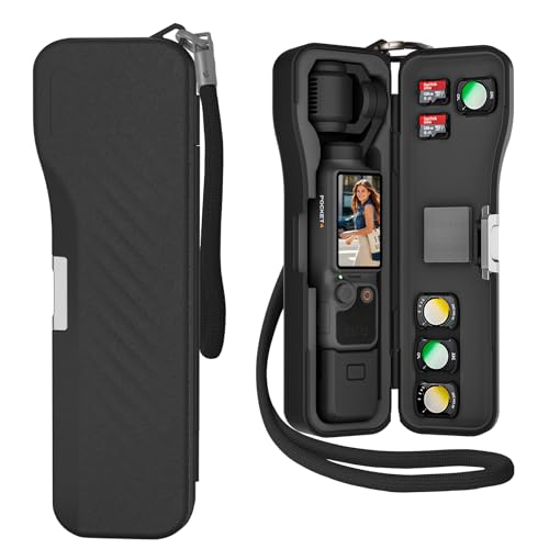 DJI Osmo Pocket 4/Pocket 3/Xtra Muse �Ή� ���[�P�[�X �ی�P�[�X �h�� �n�[�h�v���e�N�V�����P�[�X ���[�\ ���z���t�B���^�[4��+ SD�J�[�h2�� ������N�b�V���� �Ռ��z�� �X�g���b�v�^���X�g�X�g���b�t��